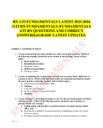 ATI RN COMPREHENSIVE PREDICTOR RETAKE WITH COMBINED PAST YEARS A+ ASSURRED QUESTIONS AND ANSWERS WITH OVER 200 Q. BRAND NEW!!!