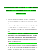 ATI FUNDAMENTALS PROCTORED EXAM 2019/FUNDAMENTALS  PROTORED EXAM TESTBANK 400+ QUESTIONS AND 100%  CORRECT ANSWERS