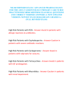 NR 568 MIDTERM EXAM / ADVANCED PHARMACOLOGY FOR THE ADULT GERONTOLOGY PRIMARY CARE NURSE PRACTITIONER NR568 MIDTERM EXAM REAL QUESTIONS AND CORRECT VERIFIED ANSWERS (A NEW UPDATED VERSION) NEWEST EXAM 2024|ALREADY GRADED A+ (FULL REVISED EXAM)