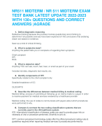 NR511 MIDTERM / NR 511 MIDTERM EXAM  TEST BANK LATEST UPDATE 2022-2023  WITH 130+ QUESTIONS AND CORRECT  ANSWERS |AGRADE