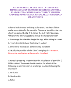 ATI RN PHARMACOLOGY 2024 / LATEST RN ATI PHARMACOLOGY EXAM 2024 QUESTIONS AND WELL ELABORATED ANSWERS (100% CORRECT VERIFIED ANSWERS) NEWEST EXAM 2024 |ALREADY GRADED A+ (BRAND NEW!!)