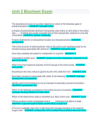 Unit 2 Biochem Exam