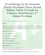 Psychotherapy for the Advanced  Practice Psychiatric Nurse, Second Edition: A How-To Guide for Evidence- Based Practice 2nd Edition Test Bank