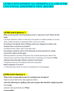 LETRS UNIT 8 SESSION ALL SESSIONS [1-6] AND LETRS  UNIT 8 FINAL ASSESSMENT TEST ,2022/2023