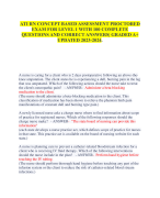 ATI RN CONCEPT BASED ASSESSMENT PROCTORED EXAM FOR LEVEL 1 WITH 100 COMPLETE QUESTIONS AND CORRECT ANSWERS| GRADED A+ UPDATED 2023-2024.