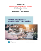 Test Bank For Human Resources Management in Canada 15th Canadian Edition By Gary Dessler ,  Nita Chhinzer|All Chapters, Complete Q & A, Latest 2024|