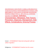 2024 IHUMAN CASE STUDY: CAMILLA FRANKLIN 48- YEAR-OLD FEMALE WITH PERSISTENT FATIGUE AND  IRRITABILITY: INCLUSIVE OF HISTORY QUESTIONS,  PROPER FORMATTED CC, HPI AND ALL ANSWERS  NEEDED TO Cancer: Definition,  Characteristics, Metastasis, Risk Factors,  Prevention, Diagnosis, Management, Side  Effects, Complications, Grieving Process