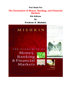 Test Bank For The Economics of Money, Banking, and Financial Markets  9th Edition By Frederic S. Mishkin |All Chapters, Complete Q & A, Latest 2024|
