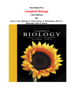 Test Bank For Campbell Biology 11th Edition By Lisa A. Urry, Michael L. Cain, Steven A. Wasserman, Peter V. Minorsky, Jane B. Reece|All Chapters, Complete Q & A, Latest 2024|