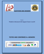 Pediatric Advanced Life Support Exam A and B