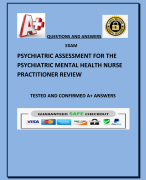 PSYCHIATRIC ASSESSMENT FOR THE  PSYCHIATRIC MENTAL HEALTH NURSE