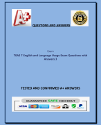 TEAS 7 English and Language Usage Exam Questions with  Answers 3