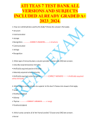 ATI TEAS 7 TEST BANK ALL  VERSIONS AND SUBJECTS  INCLUDED ALREADY GRADED A+ 2023_2024.