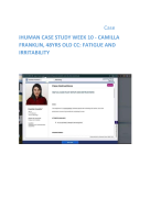                                                                  Case iHUMAN CASE STUDY WEEK 10 - CAMILLA FRANKLIN, 48YRS OLD CC: FATIGUE AND IRRITABILITY