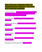 NEW PORTAGE LEARNING NURS 251 PHARMACOLOGY MODULE 2 2023/2024 WITH VERIFIED ANSWERS