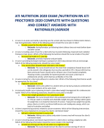 ATI NUTRITION 2020 EXAM /NUTRITION RN ATI  PROCTORED 2020 COMPLETE WITH QUESTIONS  AND CORRECT ANSWERS WITH RATIONALES|AGRADE