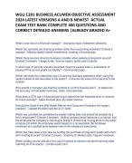 WGU C201 BUSINESS ACUMEN OBJECTIVE ASSESSMENT 2024 LATEST VERSIONS A AND B NEWEST  ACTUAL EXAM TEST BANK COMPLETE 400 QUESTIONS AND CORRECT DETAILED ANSWERS |ALREADY GRADED A+