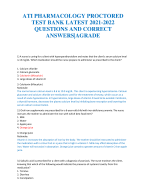 ATI PHARMACOLOGY PROCTORED  TEST BANK LATEST 2021-2022 QUESTIONS AND CORRECT  ANSWERS|AGRADE