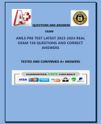 AMLS PRE TEST LATEST 2023-2024 REAL  EXAM 150 QUESTIONS AND CORRECT  ANSWERS