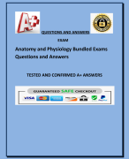 Anatomy and Physiology Bundled Exams  Questions and Answers