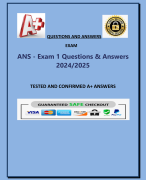 ANS - Exam 1 Questions & Answers  2024/2025