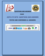 ANTH 275 WITH QUESTIONS AND ANSWERS TESTED AND CONFIRMED A+ ANSWERS