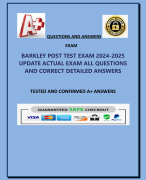 BARKLEY POST TEST EXAM 2024-2025  UPDATE ACTUAL EXAM ALL QUESTIONS  AND CORRECT DETAILED ANSWERS