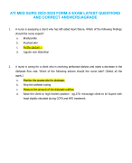 ATI MED SURG 2022-2023 FORM A EXAM LATEST QUESTIONS  AND CORRECT ANSWERS|AGRADE