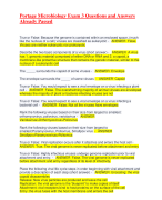 Portage Microbiology Exam 3 Questions and Answers Already Passed