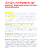 NR568 / NR 568 Midterm Exam (Latest 2024 / 2025): Advanced Pharmacology for the Adult-Gerontology Primary Care Nurse Practitioner|Questions and Verified Answers - Chamberlain