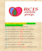 Wes Todd RCIS Updated 2023-2024 /Questions With Complete Solutions Rated (A+)