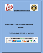 FEMA IS-800.d Ty Exam Questions and Answers Graded A+