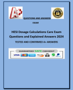 HESI Dosage Calculations Care Exam  Questions and Explained Answers 2024