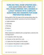 NURS 200 FINAL EXAM UPDATED 2024 - 2025 QUESTIONS AND COMPLETE  SOLUTIONS VERIFIED 100% GRADED A+  LATEST VERSION WITH COMPLETE  QUESTIONS AND ANSWERS FOR EXAM  PREPARATION NEWEST
