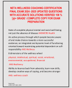 NETA WELLNESS COACHING CERTIFICATION  FINAL EXAM 2024 -2025 UPDATED QUESTIONS  WITH ACCURATE SOLUTIONS VERIFIED 100 %  \\A+ GRADE \ COMPLETE COPY FOR EXAM  PREPARATION 