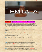EMTALA /Questions And Answers 100% Score !!!