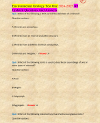 Environmental Geology Test One 2024-2025 /49 Updated Questions And Answers