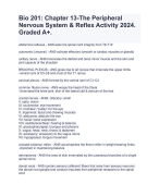 Bio 201: Chapter 13-The Peripheral Nervous System & Reflex Activity 2024. Graded A+.