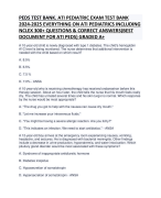 PEDS TEST BANK. ATI PEDIATRIC EXAM TEST BANK 2024-2025 EVERYTHING ON ATI PEDIATRICS INCLUDING NCLEX 300+ QUESTIONS & CORRECT ANSWERS(BEST DOCUMENT FOR ATI PEDS) GRADED A+