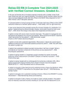 Relias ED RN A Complete Test 2024-2025 with Verified Correct Answers. Graded A+. 