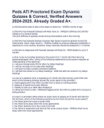 Peds ATI Proctored Exam Dynamic Quizzes & Correct, Verified Answers 2024-2025. Already Graded A+. 