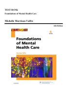 TEST BANK Foundations of Mental Health Care Michelle Morrison-Valfre 6th Edition All Chapters