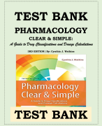 Test Bank For Pharmacology Clear and Simple A  Guide to Drug Classifications and Dosage  Calculations 4th Edition By Cynthia J. Watkins |  Chapter 1 – 20-Latest-2023-2024