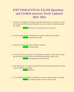 EMT FISDAP FINAL EXAM| Questions and Verified Answers| Newly Updated  2023/ 2024
