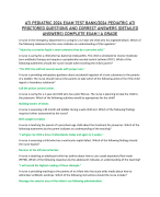 ATI PEDIATRIC 2024 EXAM TEST BANK/2024 PEDIATRIC ATI  PROCTORED QUESTIONS AND CORRECT ANSWERS (DETAILED  ANSWERS) COMPLETE EXAM | A GRADE