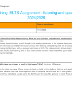Teaching IELTS Assignment - listening and speaking  2024|2025