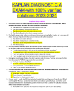 Kaplan Diagnostic A Exam With 100% Verified Questions and Answers 2024