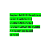 Kaplan NCLEX Readiness  Exam Flashcards |  Quizlet 2023/2024  (DOWNLOAD TO SCORE  A+)latest updated  version