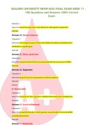 WALDEN UNIVERSITY NRNP 6635 FINAL EXAM WEEK 11 - 100 Questions and Answers 100% Correct Exam