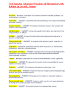 Test Bank for Lehninger Principles of Biochemistry